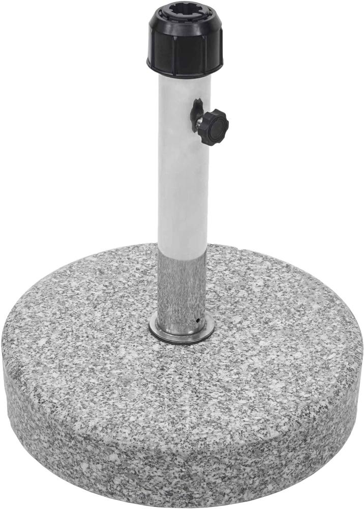 Sonnenschirmständer HWC-F92, Schirmständer Schirmhalter, Granit ~ 24kg rund grau Bild 1