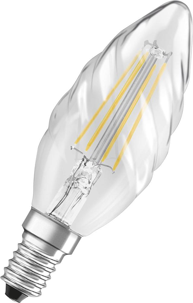 OSRAM Superstar dimmbare LED-Lampe mit besonders hoher Farbwiedergabe (CRI90) für E14-Sockel, Filament-Optik ,Kaltweiß (4000K), 470 Lumen, Ersatz für herkömmliche 40W-Leuchtmittel, dimmbar, 1-er Pack Bild 1