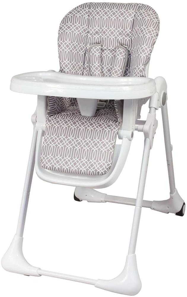 Bambisol Baby-Hochstuhl, faltbar, Rollen, verstellbare Sitzfläche, verstellbare Rückenlehne, Zen Grau Bild 1