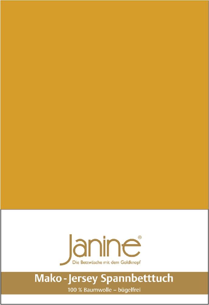 Janine Mako Jersey Spannbetttuch Bettlaken 90 x 190 cm - 100 x 200 cm OVP 5007 73 honiggold Bild 1