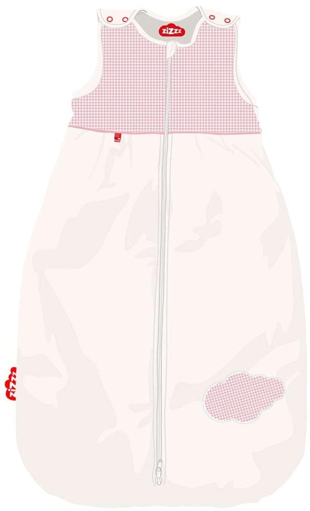 4 Jahreszeiten Kinderschlafsack in 3 Größen & vielen süßen Designs - Atmungsaktiver Schlafsack für einen erholsamen Schlaf mit Zizzz (90cm (6-24 M), Vichy pink) Bild 1