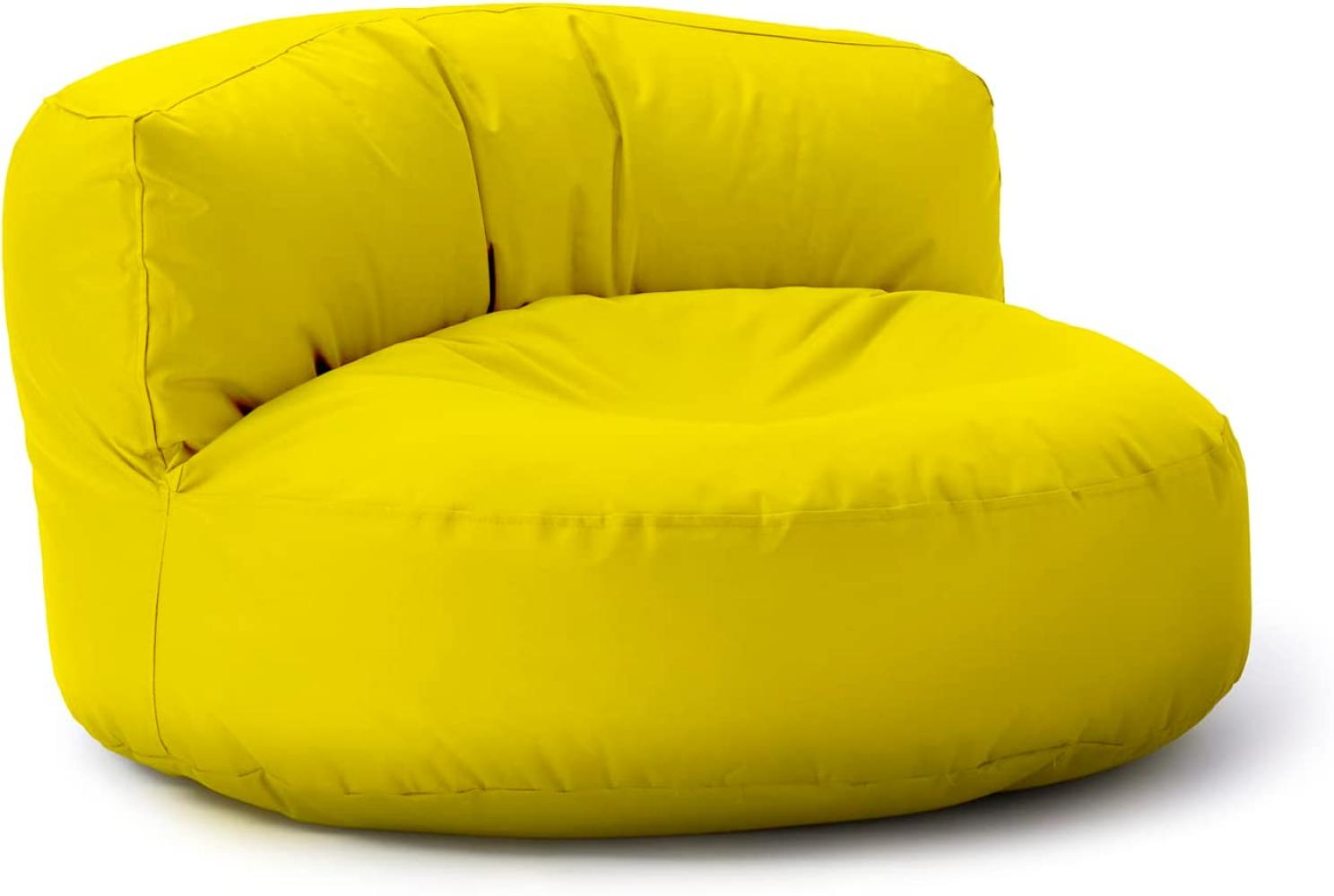 Lumaland Outdoor Sitzsack-Lounge, Rundes Sitzsack-Sofa für draußen, 320l Füllung, 90 x 50 cm, Gelb Bild 1