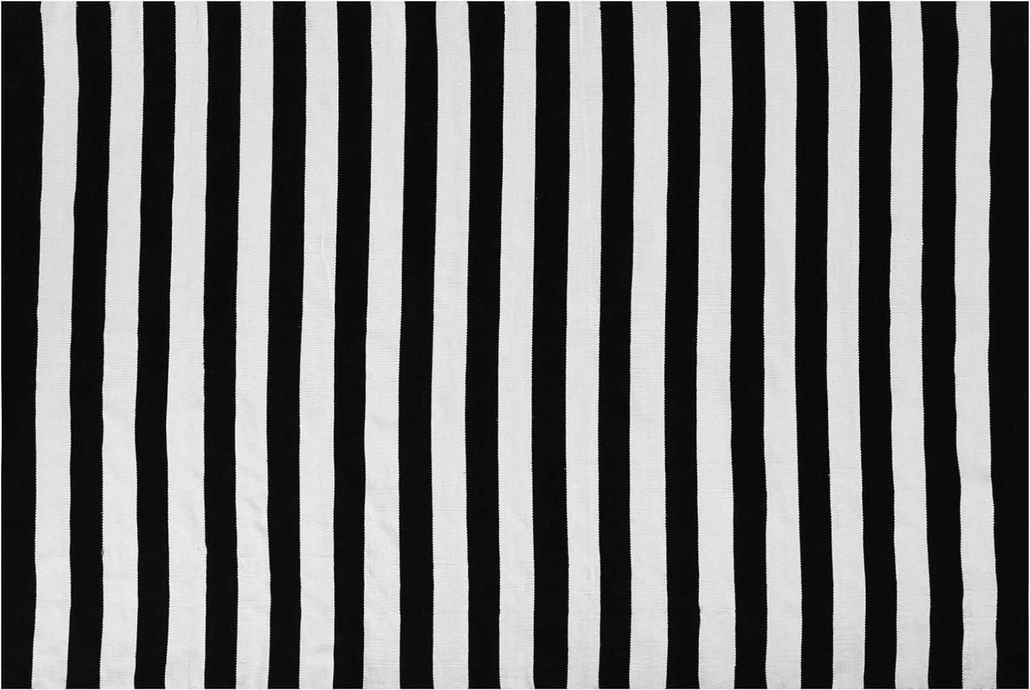 Outdoor Teppich schwarz-weiß 140 x 200 cm Streifenmuster Kurzflor TAVAS Bild 1