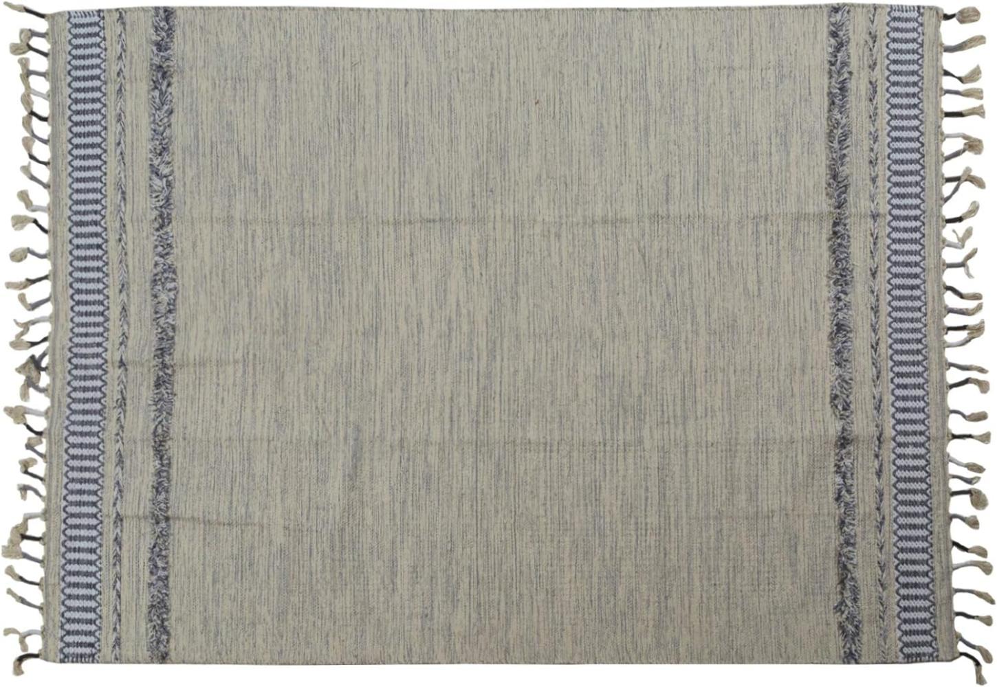 Dmora Moderner Boston-Teppich, Kelim-Stil, 100% Baumwolle, grau, 170x110cm Bild 1