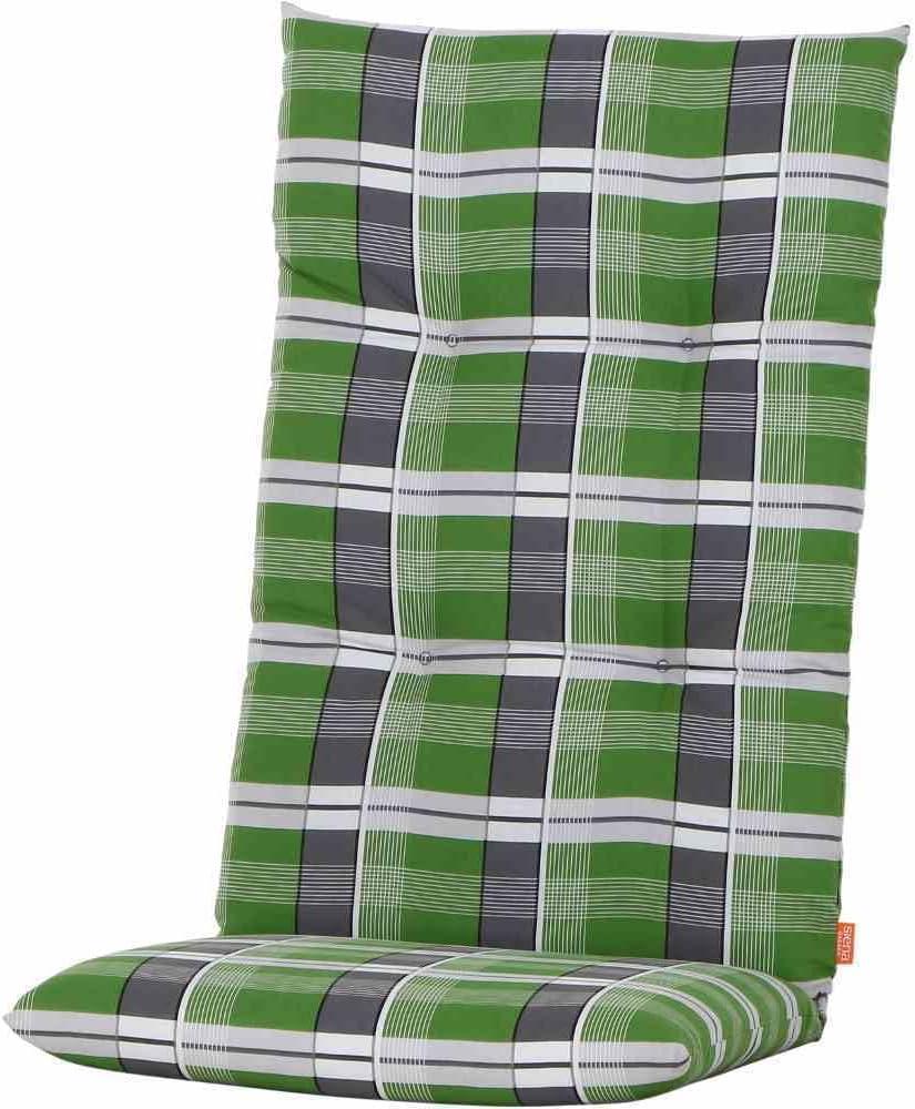 SIENA GARDEN REGOR Sesselauflage 120 cm Dessin Karo grün, 100% Baumwolle Bild 1