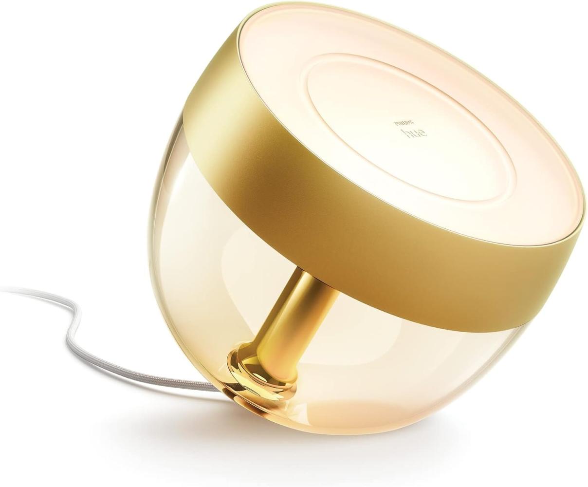 Philips Hue White and Color ambiance Iris Tischleuchte gold Special Edition Intelligente Tischleuchte Bluetooth/Zigbee Gold LED Nicht austauschbare(s) Leuchtmittel Weiß Bild 1