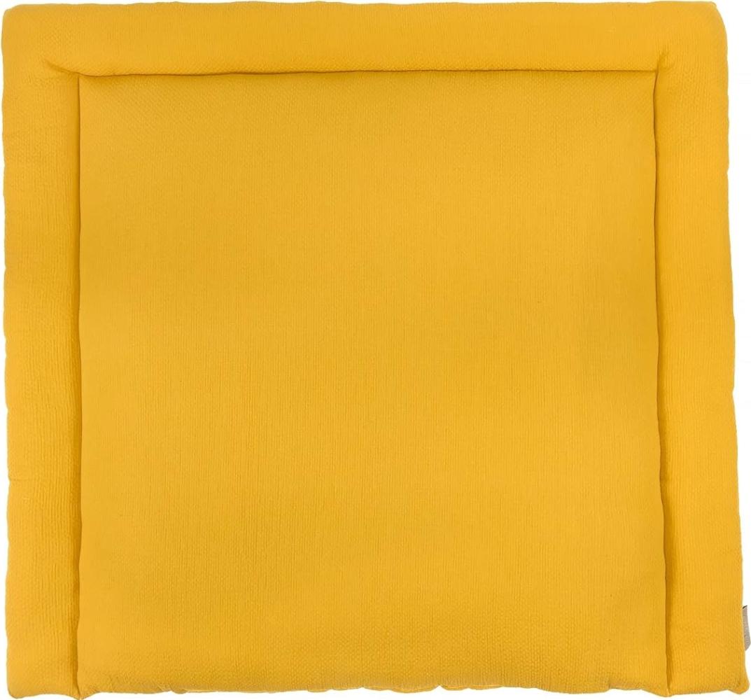 KraftKids Wickelauflage in Doppelkrepp Gelb Mustard, Wickelunterlage 78x78 cm (BxT), Wickelkissen Bild 1