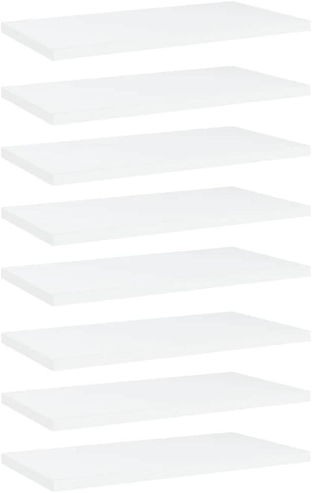 vidaXL Bücherregal-Bretter 8 Stk. Weiß 40x20x1,5 cm Spanplatte Bild 1