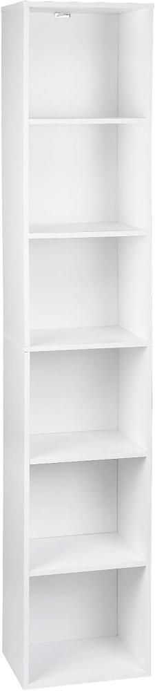 Bücherregal mit 6 Ebenen Modell Kuep weiß Bild 1