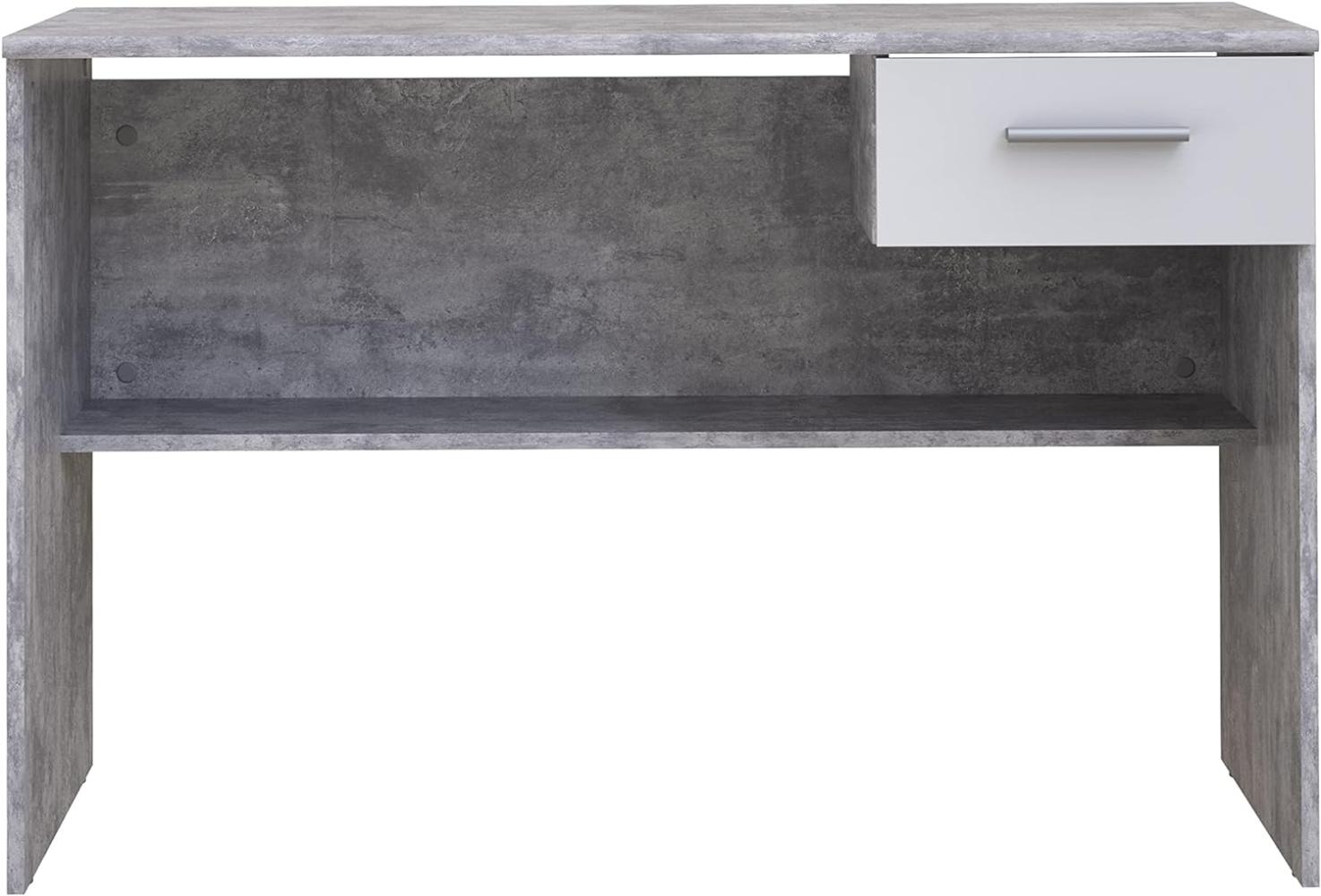 Forte Schreibtisch LUPO Computertisch in Beton grau und weiß Bild 1