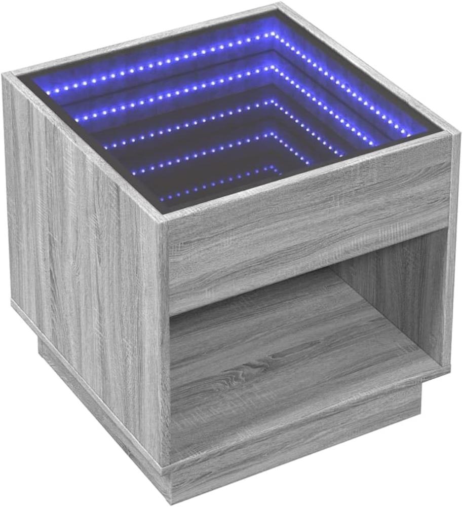 Couchtisch mit Infinity-LED Grau Sonoma 50x50x50 cm 847656 Bild 1