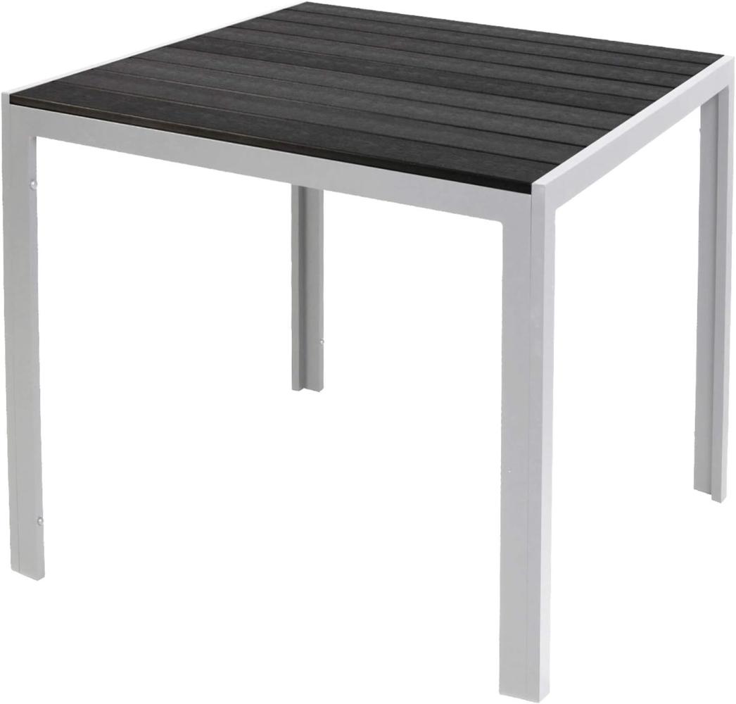 Non-Wood Gartentisch Aluminium 90cm x 90cm x 74cm silber/schwarz Bild 1