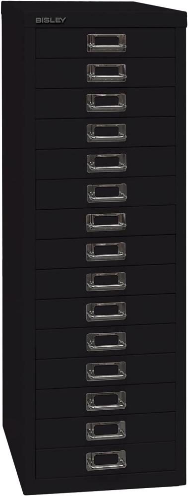BISLEY MultiDrawer, 39er Serie, DIN A4, 15 Schubladen, Metall, 633 Schwarz, 38 x 27,9 x 86 cm Bild 1