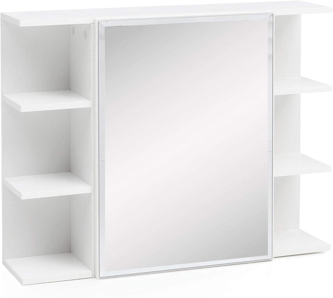 Wohnling Hängeschrank Spanplatte Spiegelschrank Modern, Weiß , 80x64,5x20cm Bild 1