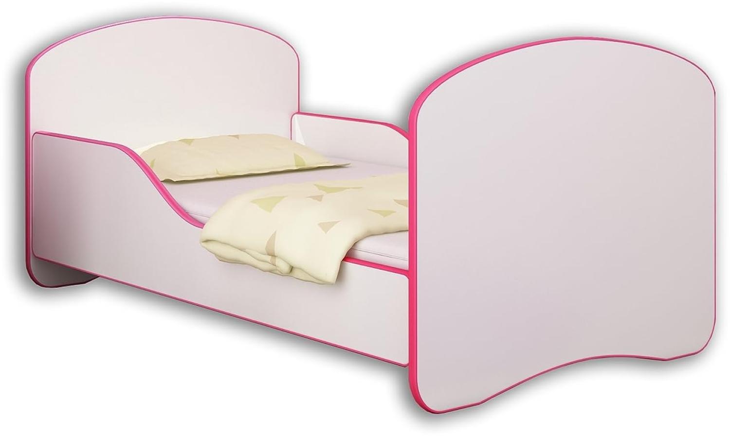 Jugendbett Kinderbett mit einer Schublade und Matratze Weiß ACMA I 140 160 180 (180x80 cm, Rosa) Bild 1