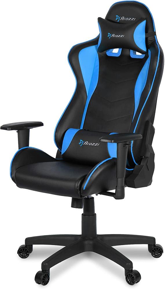 Arozzi Mezzo V2 Gaming Stuhl, Lederimitat, Blau, 53 x 50 x 137 cm Bild 1
