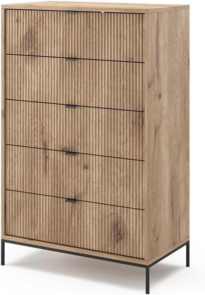 Vicco Kommode Eliza Viking Oak 76 x 120 cm mit 5 Schubladen Bild 1