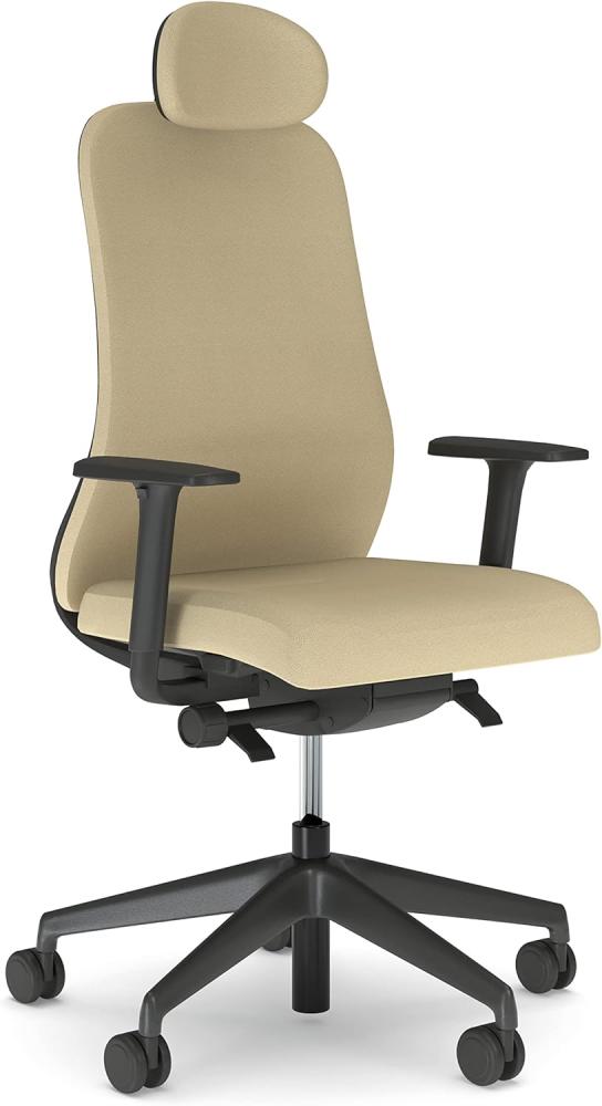 Nowy Styl Souly Bürostuhl, Synchronmechanik mit Sitztiefenverstellung, Taschenfederkernsitz, 2D Armlehnen, 3D Kopfstütze, ergonomisch, Kunststoff, schwarz Bild 1