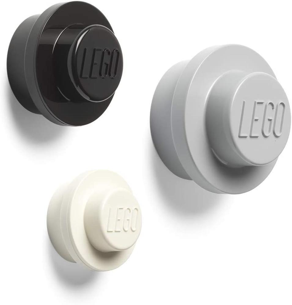 LEGO Wandhaken 4,7 - 9,4 cm PP grau/weiß/schwarz 3 Stück Bild 1