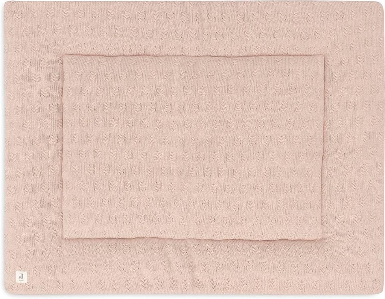 Jollien 017-512-67065 Playpen Insert Crawling Blanket Knitted Grain Knit Pink (75 x 95 cm) Bild 1