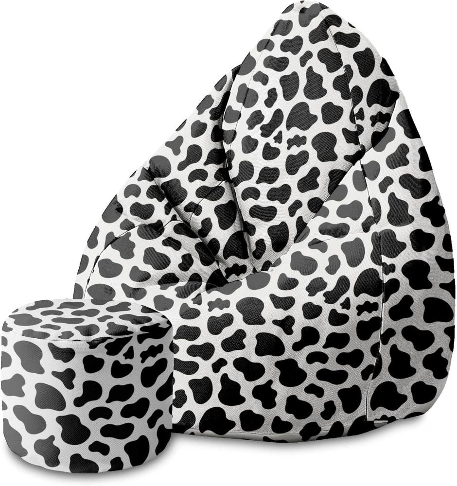 DreamRoots Bean Bag 80x80x120cm - Sitzsack mit Lehne und Hocker und Bezug - Sitzkissen Boden - Chill Sack - Bubibag Sitzsack - Sitzsack mit Füllung - Sitzsack Erwachsene mit Füllung Bild 1