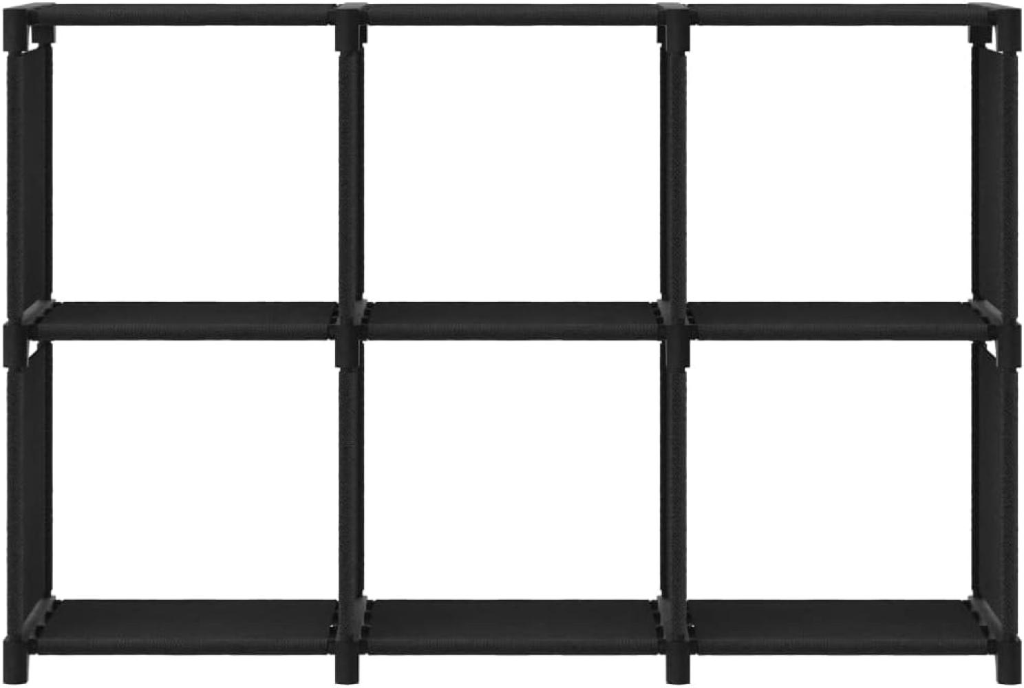 Würfel-Regal 6 Fächer Schwarz 103x30x72,5 cm Stoff Bild 1