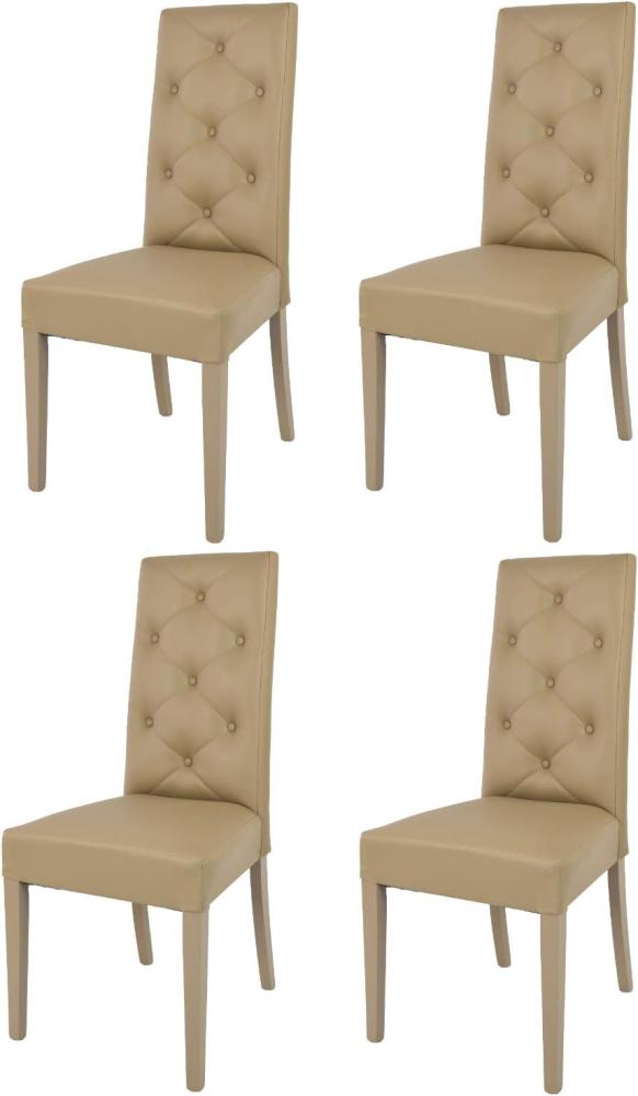 t m c s Tommychairs - 4er Set Moderne Stühle Chantal für Küche und Esszimmer, robuste Struktur aus lackiertem Buchenholz Farbe Cappuccino, gepolstert und mit Kunstleder Farbe Cappuccino bezogen Bild 1