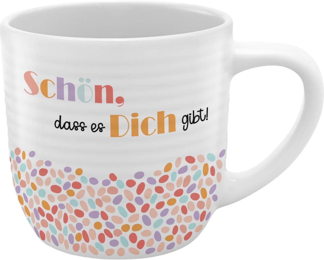 GRUSS & CO Tasse mit Rillen "Schön" | Steinzeug, 40 cl, mehrfarbig | Geschenk Freunde | 48440 Bild 1