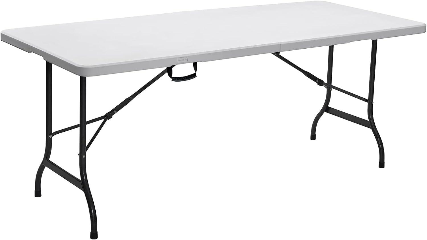 HATTORO Buffettisch Klapptisch Campingtisch Gartentisch Tisch Koffer 180 cm Weiß Bild 1