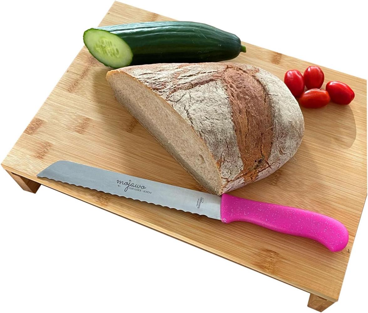 Brotmesser Made in Solingen ECHT SCHARF Wellenschliff Rostfrei Pink Bild 1