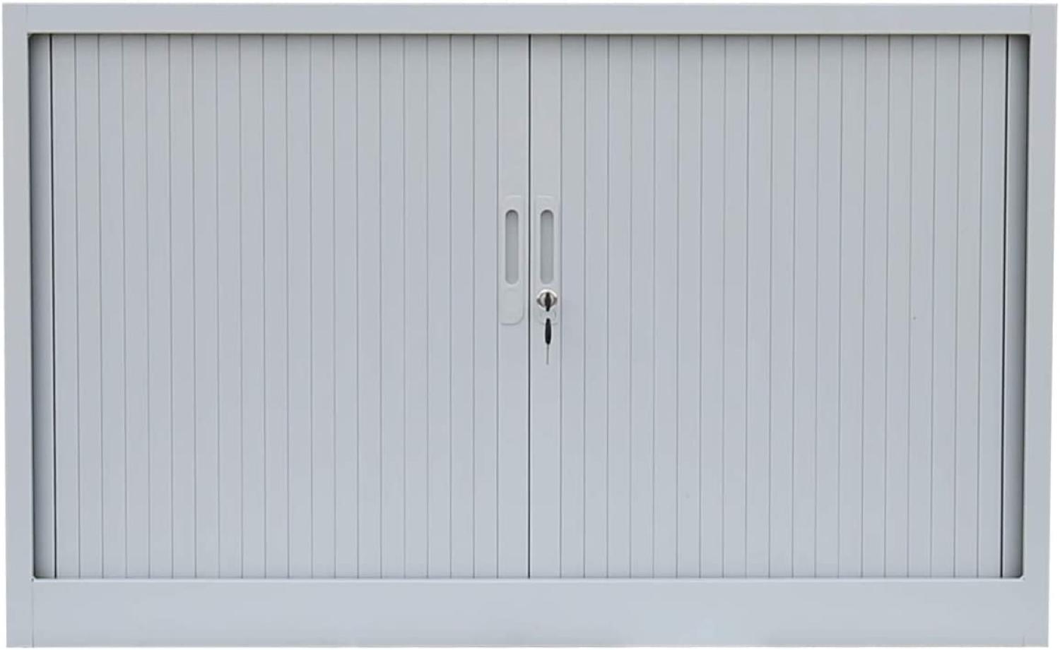 Querrollladenschrank Sideboard 120cm breit Stahl Büro Aktenschrank Rolladenschrank grau (HxBxT) 750 x 1200 x 460 mm / 555120 Bild 1