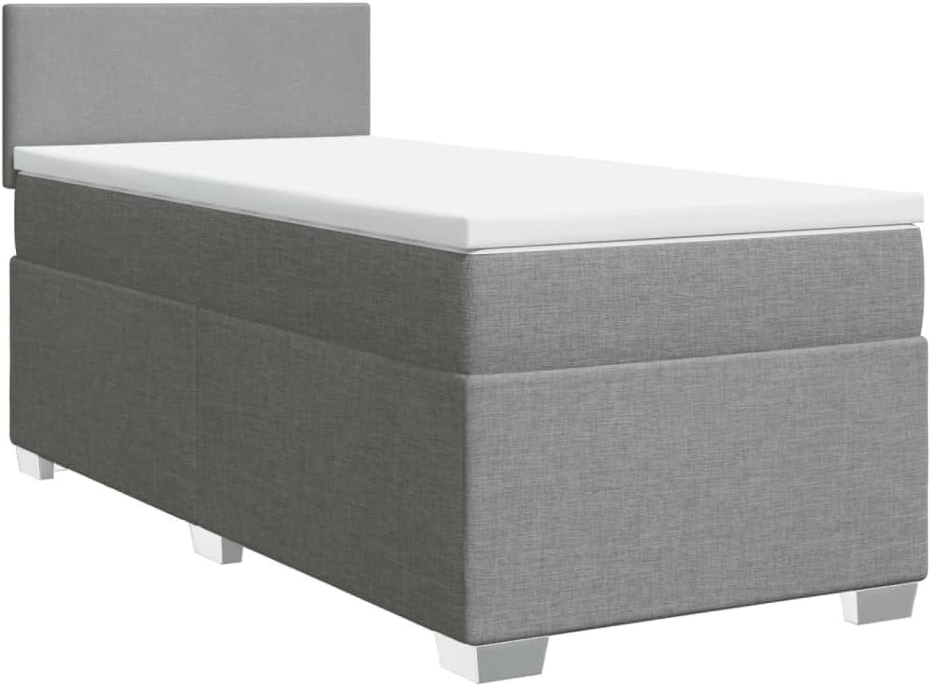 Boxspringbett mit Matratze Hellgrau 100x200 cm Stoff 3288092 Bild 1