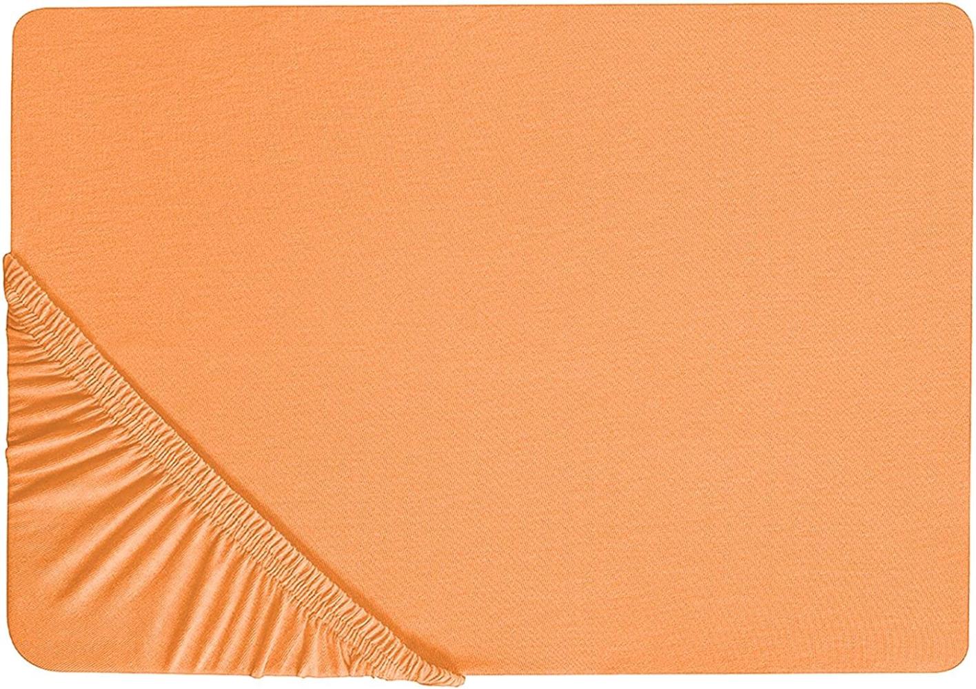 Spannbettlaken Baumwolle orange 180 x 200 cm JANBU Bild 1