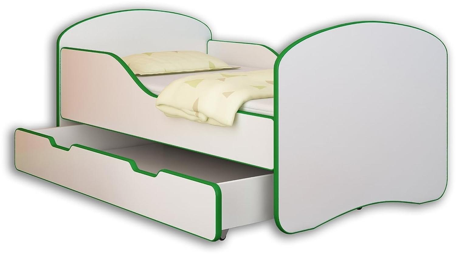 Jugendbett Kinderbett mit einer Schublade und Matratze Weiß ACMA I 140 160 180 (180x80 cm + drawer, Grün) Bild 1