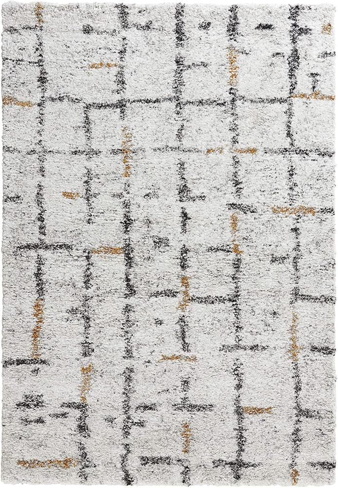 Hochflor Teppich Grid creme - 80x150x3cm Bild 1