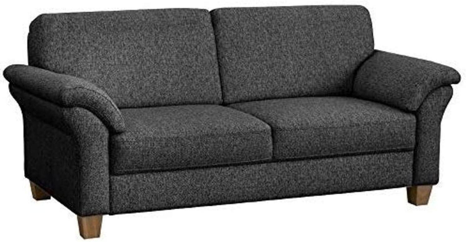 CAVADORE 3-Sitzer Byrum / Große 3er-Couch im Landhausstil mit Federkern / Passend zur edlen Sofagarnitur Byrum / 186 x 87 x 88 / Flachgewebe: Grau Bild 1