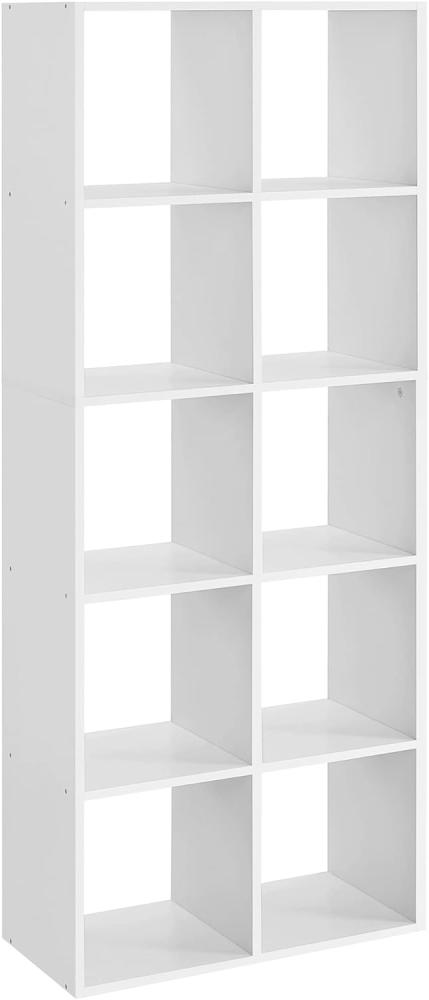 VASAGLE Standregal mit 10 Fächern, weiß, 30 x 65,5 x 161,5 cm (TxBxH) Bild 1
