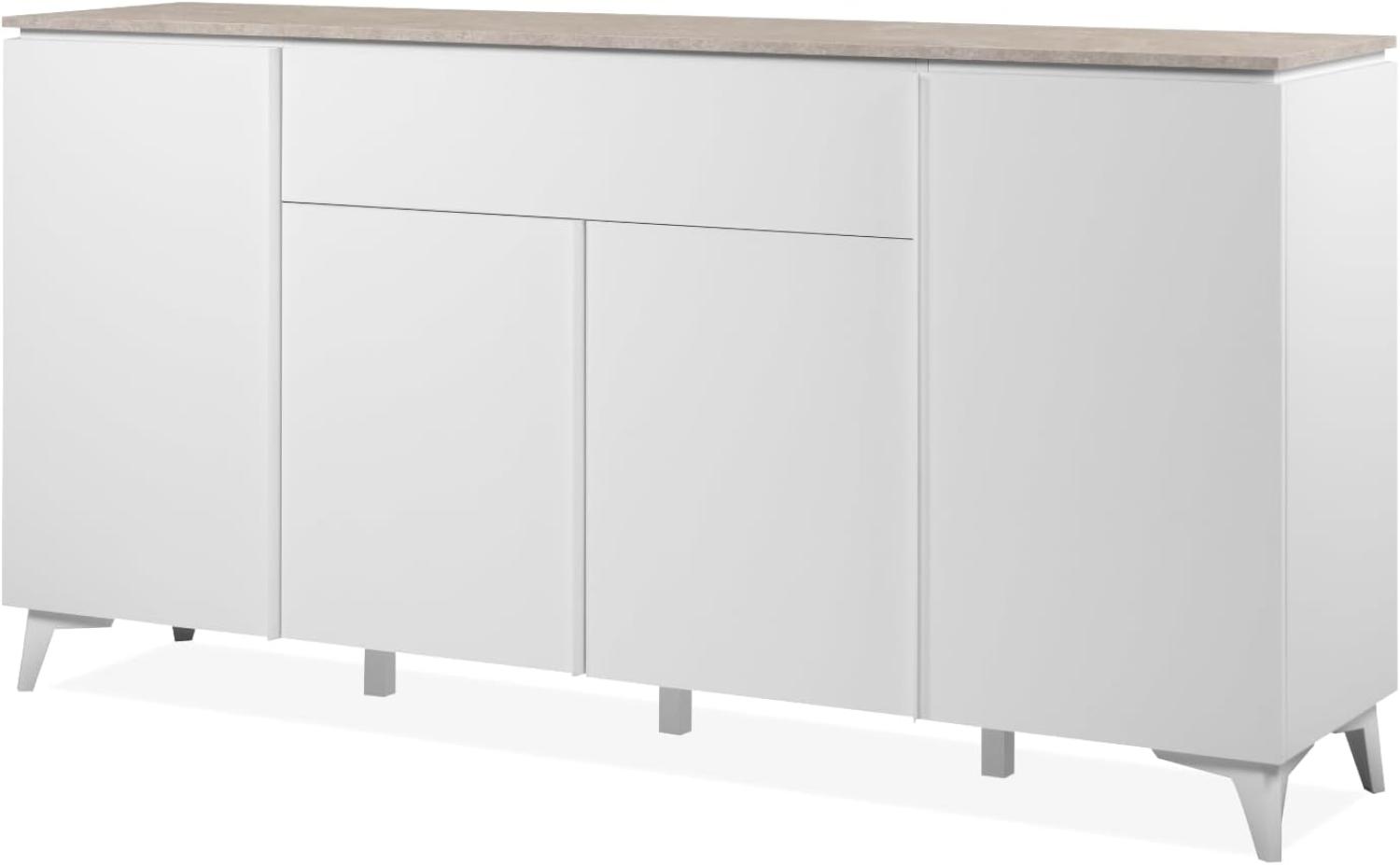 Sideboard Visby in weiß und sand 177 x 92 cm Bild 1