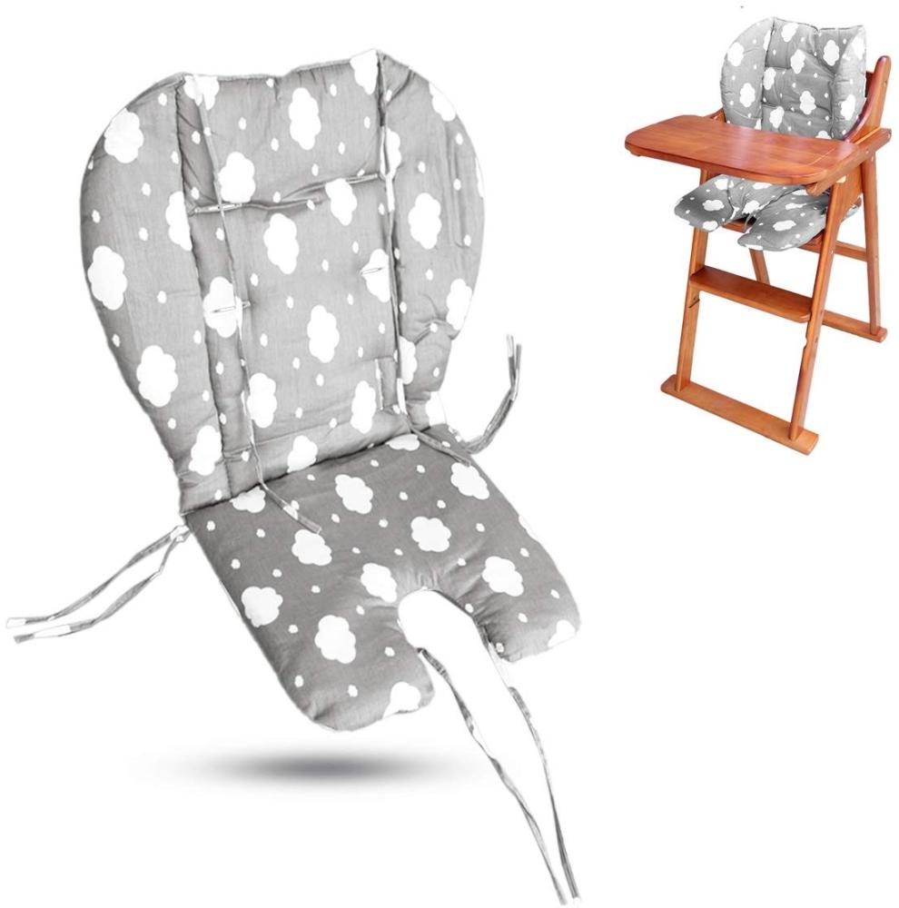 Ywoworld Hochstuhlkissen, groß, verdickt, Baby-Hochstuhl-Sitzkissen, Matte, Bezug, atmungsaktiv, geeignet für alle Arten von Baby-Esszimmerstühlen (modische graue Wolken) Bild 1