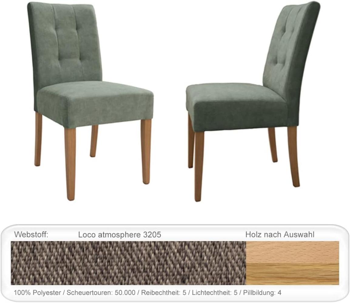 4x Stuhl Agnes 1 ohne Griff Varianten Polsterstuhl Massivholzstuhl Eiche natur lackiert, Loco atmosphere Bild 1