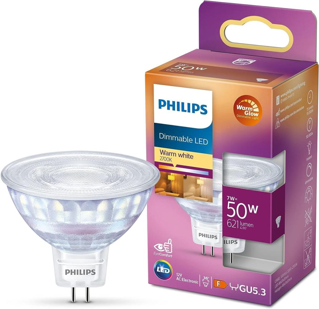 Philips LED-Lampe LED 50W GU5. 3 WW 12V 36D WGD SRT4 GU5. 3 Bild 1