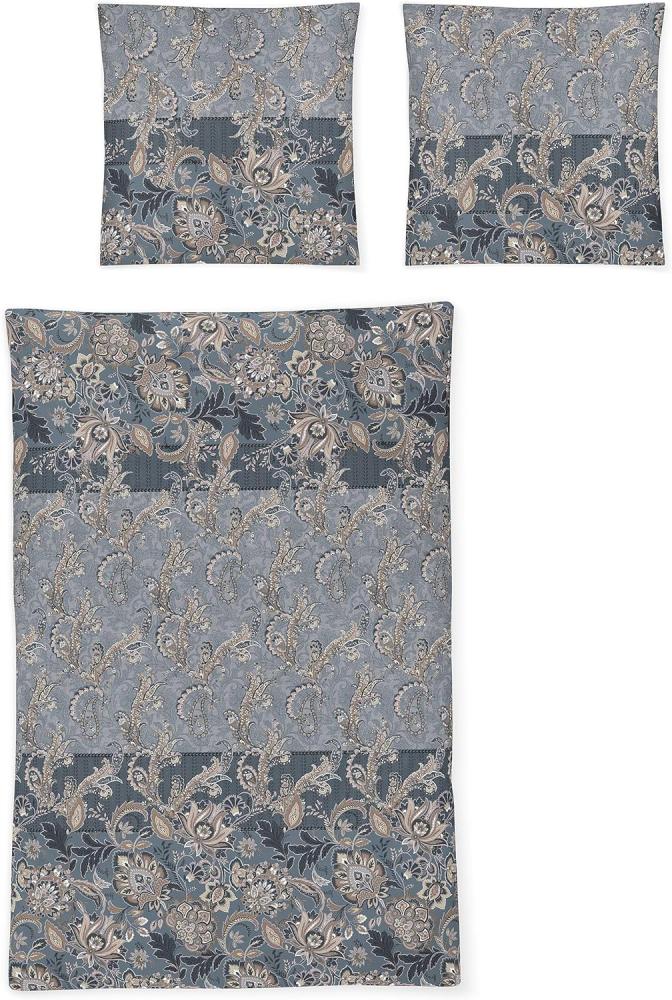 Irisette Mako-Satin Bettwäsche Set Sky 8436 blau 135 x 200 cm + 1 x Kissenbezug 80 x 80 cm Bild 1