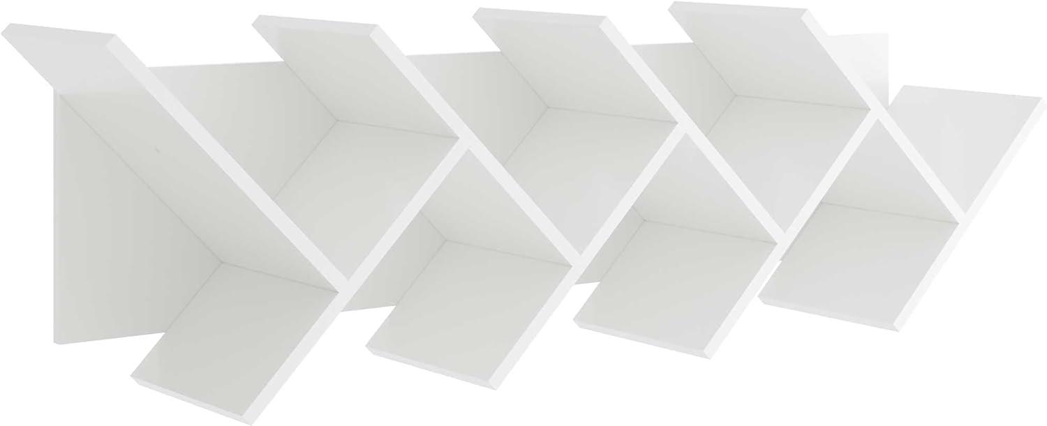 FMD Möbel - BÜCHEN 2 - Wandregal - melaminharzbeschichtete Spanplatte - weiß - 127,5 x 38,5 x 25,5cm Bild 1