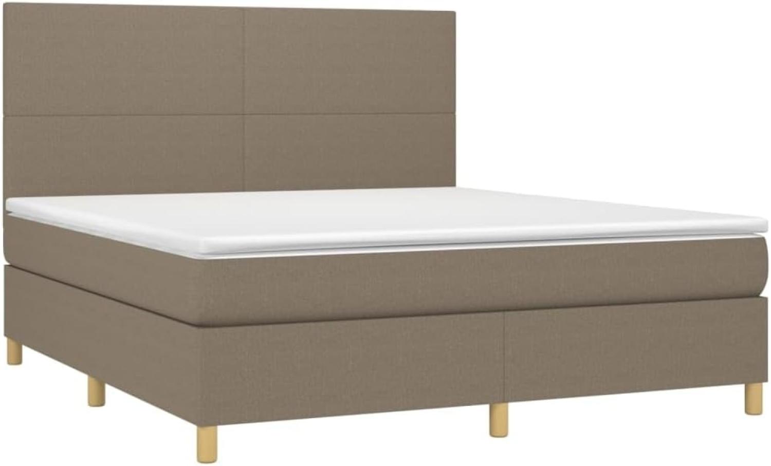 Boxspringbett mit Matratze Taupe 160x200 cm Stoff Bild 1