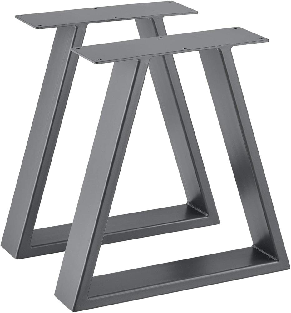 2er-Set Tischgestell Trapezförmig 40x10x40 cm Metallgestell Stahlgrau en. casa Bild 1