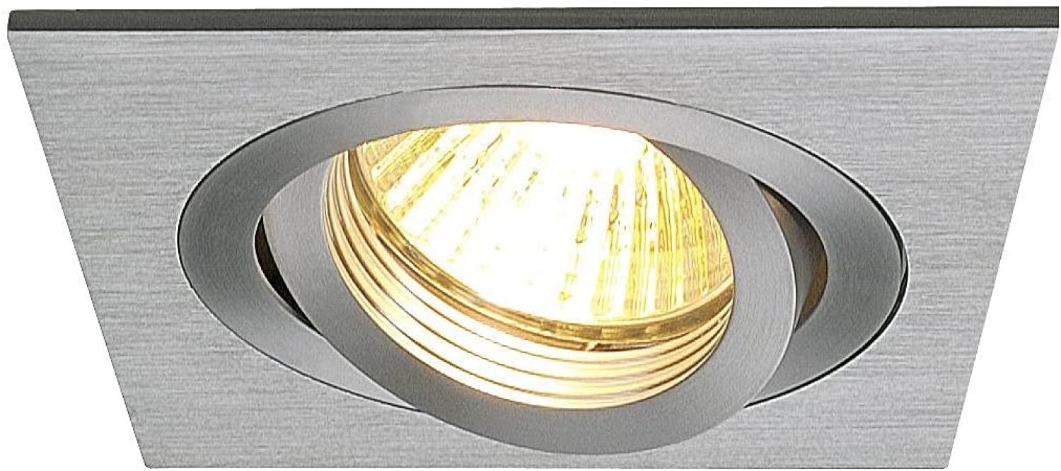 SLV No. 111361 NEW TRIA I GU10 Downlight eckig alu brushed max. 50W inkl. Clipfedern Bild 1