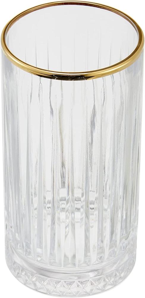 Pasabahce Elysia Longdrink Glas im Retro-Design und Kristall-Look 280ml 4-Stück 520125 Gold Bild 1