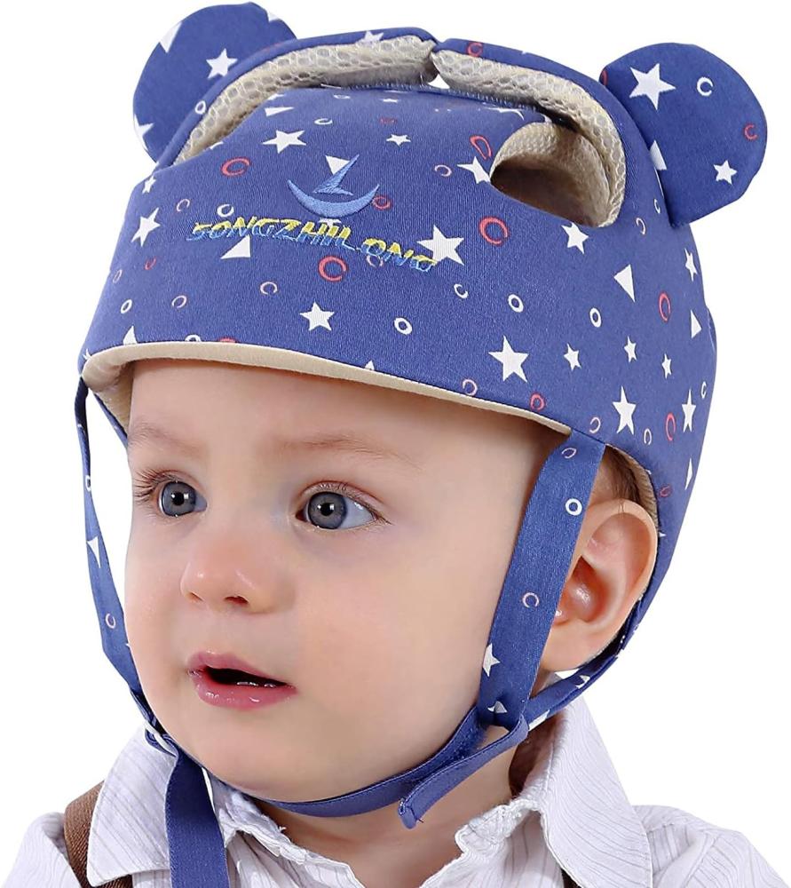 IULONEE Baby Helm mit Niedlichen Ohren Kleinkind Schutzhut Kopfschutz Krabbeln Kappen Verstellbarer Schutzhelm Bild 1