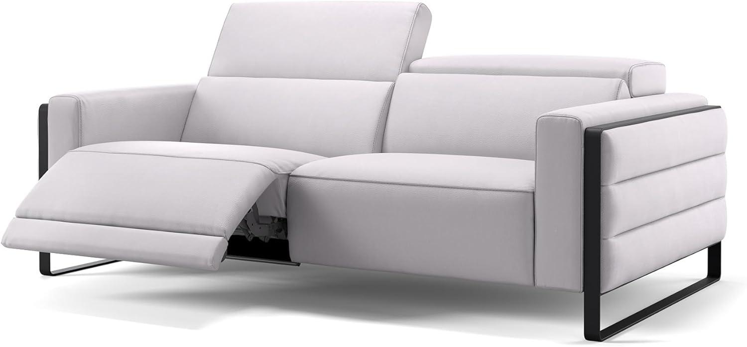 Sofanella Ledersofa DELTONA 3-Sitzer Ledercouch elektrisch in Weiß Bild 1