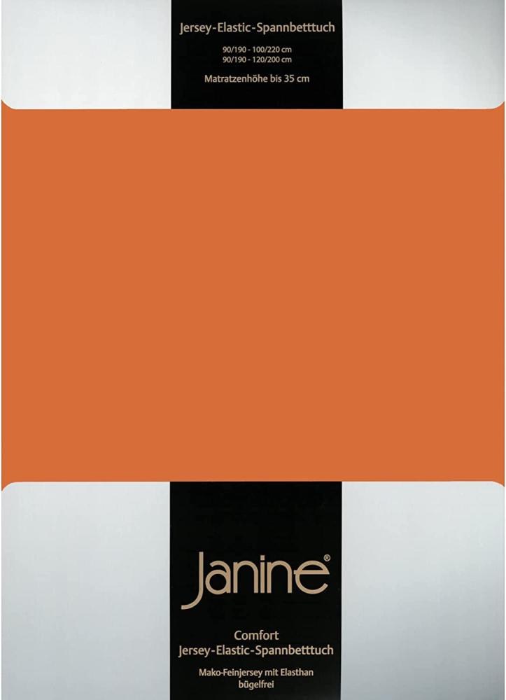 Janine Design Jersey Elastic Spannbetttuch rost-orange, 140x200 cm - 160x220 cm Bild 1